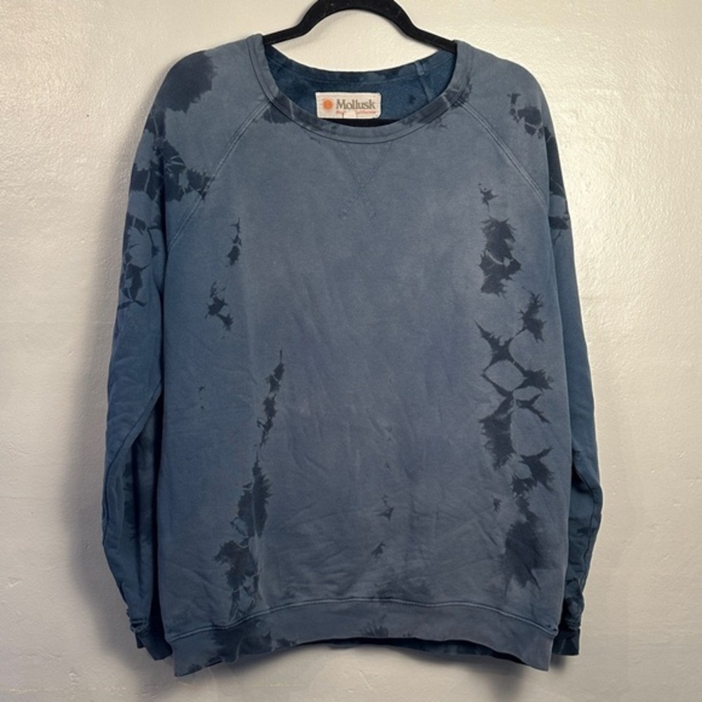 Mollusk Men’s Tie dye crew neck sweatshirt distressed size X-Large
